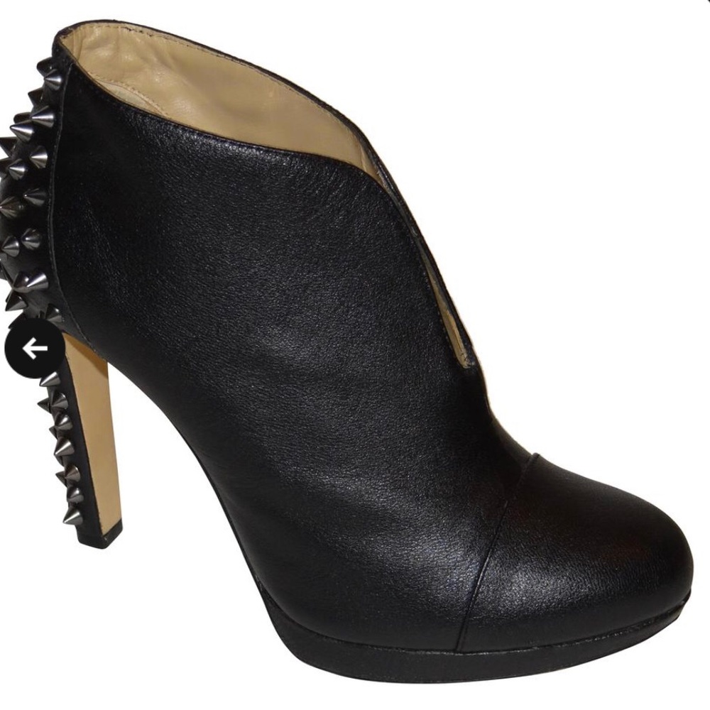 Black Veronica Leather Studded Boots/Booties 6.5
